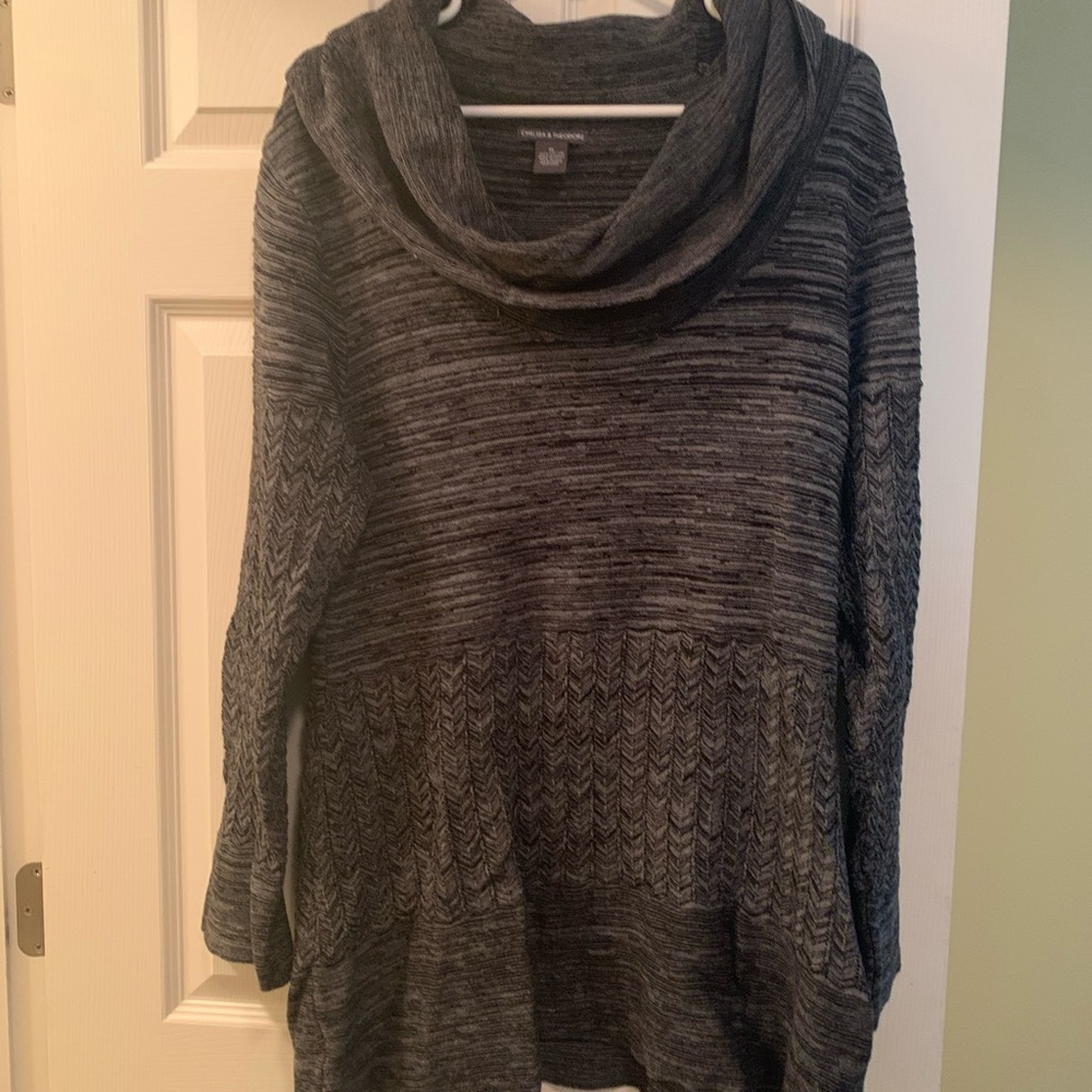 New Chelsea & Theodore tunic cowl neck sweater xl